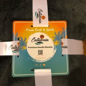 Catalonia Dark Grey Gray Hoodie Blanket
New Without Tags 
One Size Fits All